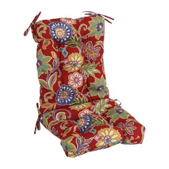 18-inch by 38-inch Spun Polyester Patterned Outdoor Tufted Chair Cushion. Picture 4