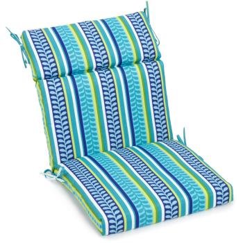 18-inch by 38-inch Spun Polyester Patterned Outdoor Squared Chair Cushion. Picture 2