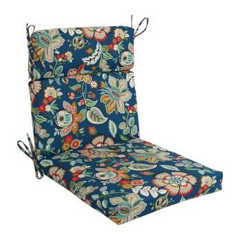 18-inch by 38-inch Spun Polyester Patterned Outdoor Squared Chair Cushion. Picture 3