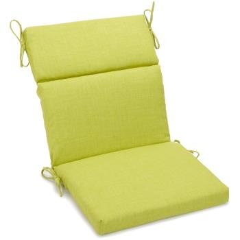 18-inch by 38-inch Spun Polyester Solid Outdoor Squared Chair Cushion. Picture 2