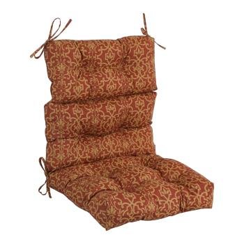 20-inch by 42-inch Spun Polyester Patterned Outdoor Tufted Chair Cushion. Picture 4
