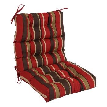 20-inch by 42-inch Spun Polyester Patterned Outdoor Tufted Chair Cushion. Picture 4