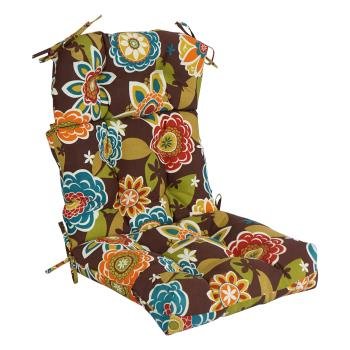 20-inch by 42-inch Spun Polyester Patterned Outdoor Tufted Chair Cushion. Picture 4