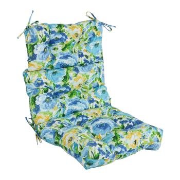20-inch by 42-inch Spun Polyester Patterned Outdoor Tufted Chair Cushion. Picture 4