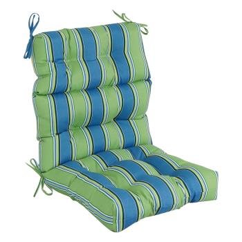 22-inch by 45-inch Spun Polyester Patterned Outdoor Tufted Chair Cushion. Picture 4