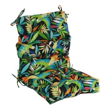 22-inch by 45-inch Spun Polyester Patterned Outdoor Tufted Chair Cushion. Picture 4