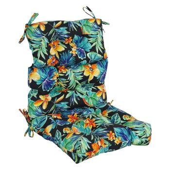 22-inch by 45-inch Spun Polyester Patterned Outdoor Tufted Chair Cushion. Picture 4