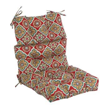 22-inch by 45-inch Spun Polyester Patterned Outdoor Tufted Chair Cushion. Picture 4