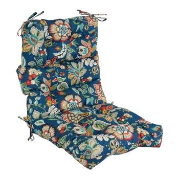 22-inch by 45-inch Spun Polyester Patterned Outdoor Tufted Chair Cushion. Picture 4