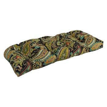 42-inch by 19-inch U-Shaped Patterned Spun Polyester Tufted Settee/Bench Cushion. Picture 3
