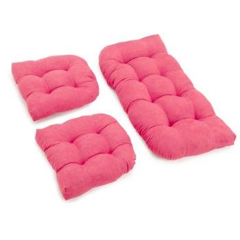 U-Shaped Microsuede Tufted Settee Cushion Set (Set of 3). Picture 2