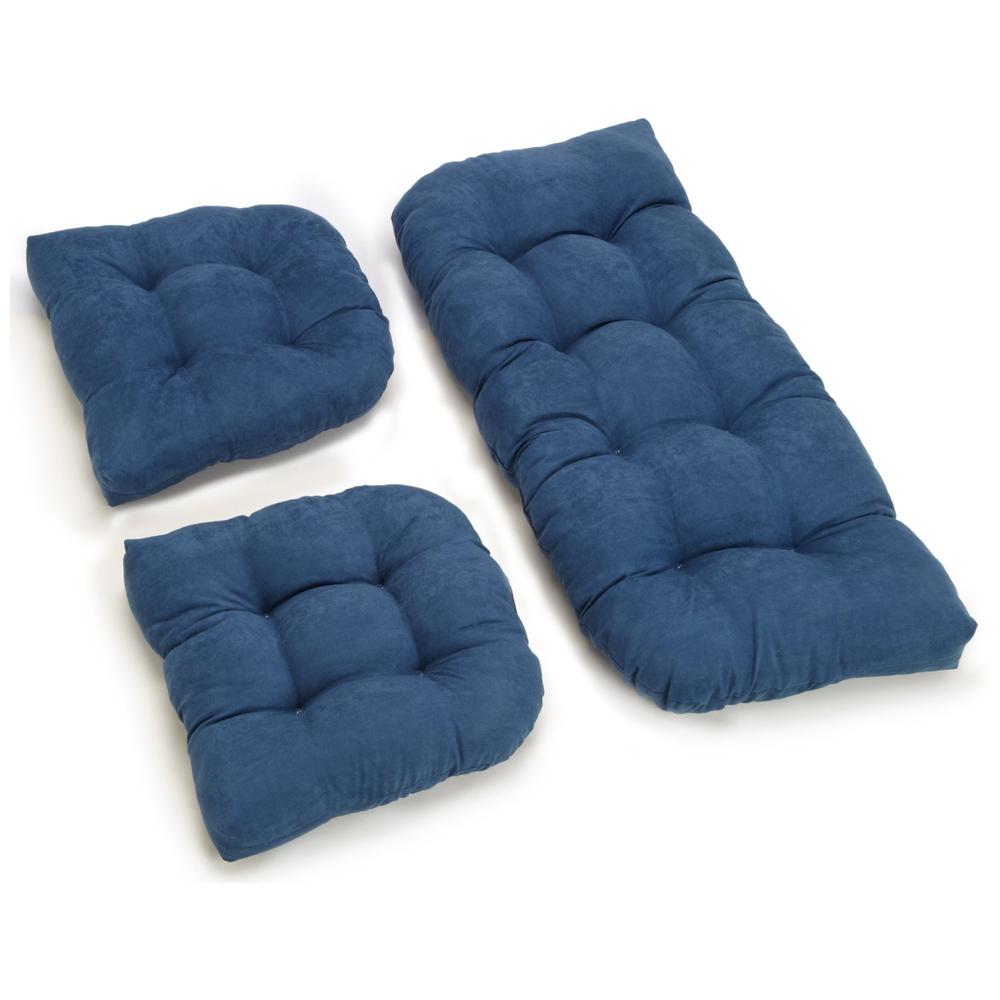 U-Shaped Microsuede Tufted Settee Cushion Set (Set of 3). Picture 2