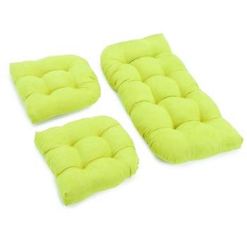 U-Shaped Microsuede Tufted Settee Cushion Set (Set of 3). Picture 2