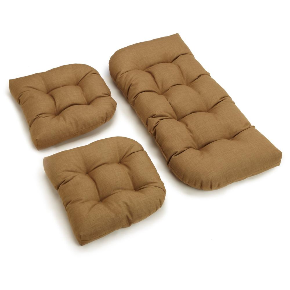 U-Shaped Spun Polyester Tufted Settee Cushion Set (Set of 3). Picture 2