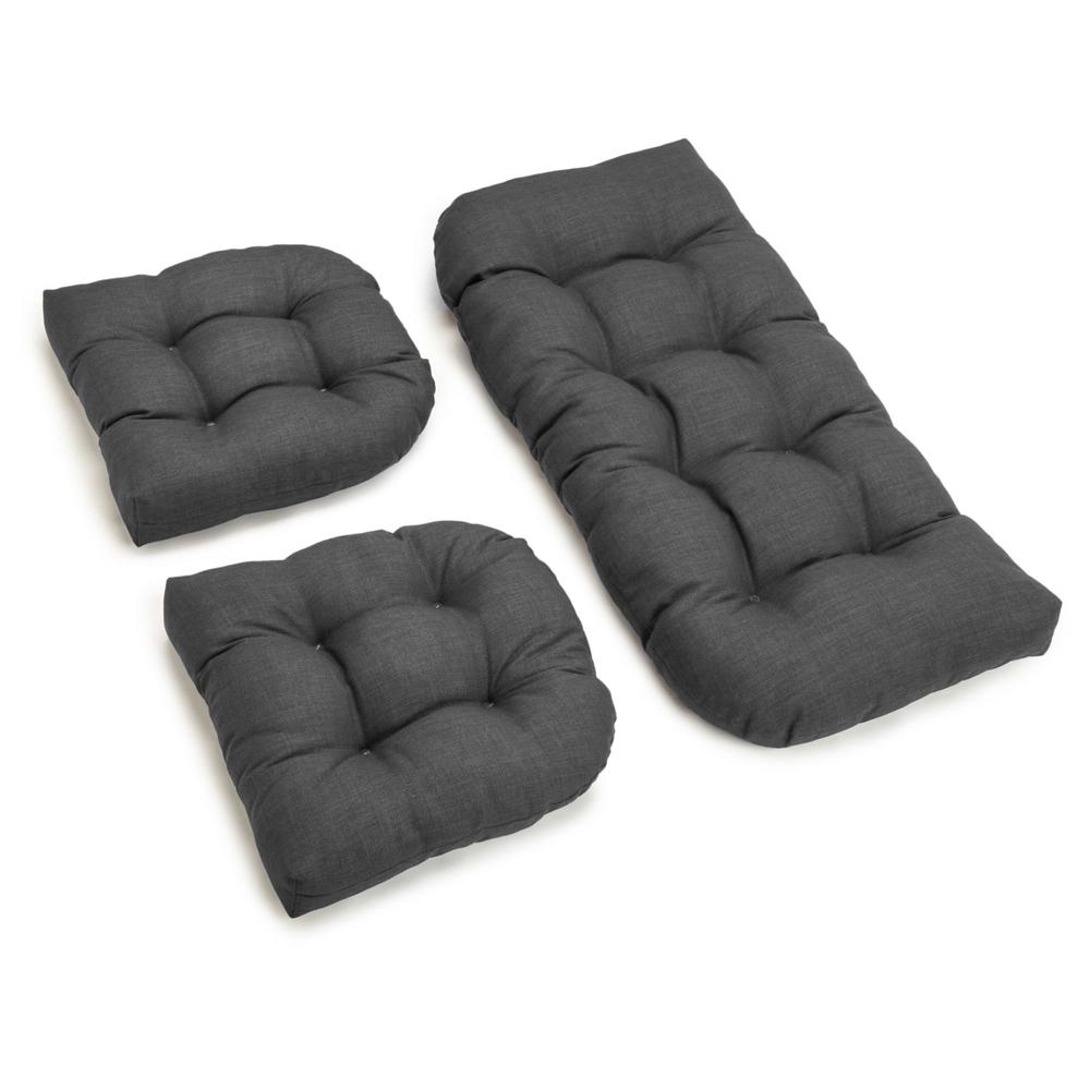 U-Shaped Spun Polyester Tufted Settee Cushion Set (Set of 3). Picture 2