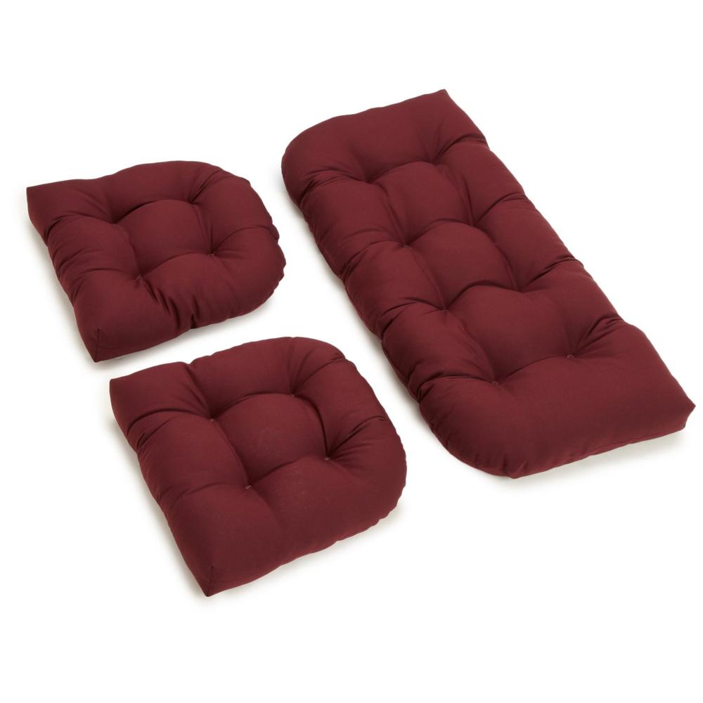 U-Shaped Twill Tufted Settee Cushion Set (Set of 3). Picture 2