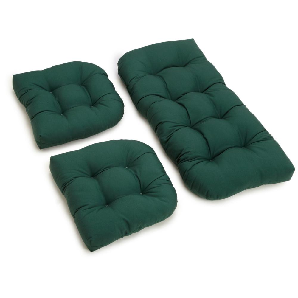 U-Shaped Twill Tufted Settee Cushion Set (Set of 3). Picture 2