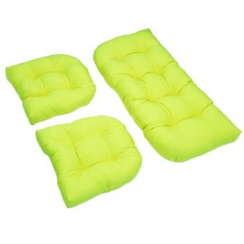 U-Shaped Twill Tufted Settee Cushion Set (Set of 3). Picture 2