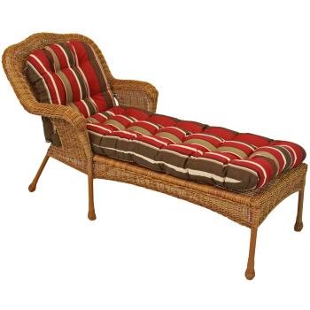 74-inch by 19-inch U-shaped Outdoor Patterned Polyester Chaise Lounge Cushion. Picture 3