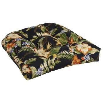 19-inch U-Shaped Patterned Spun Polyester Tufted Dining Chair Cushion. Picture 3