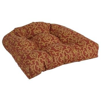 19-inch U-Shaped Patterned Spun Polyester Tufted Dining Chair Cushion. Picture 3