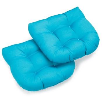 19-inch U-Shaped Twill Tufted Dining Chair Cushions (Set of 2). Picture 2