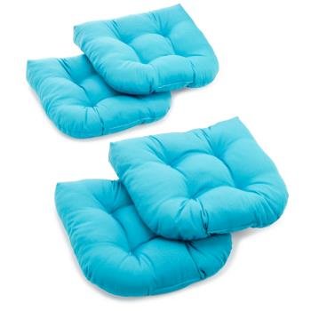 19-inch U-Shaped Twill Tufted Dining Chair Cushions (Set of 4). Picture 2