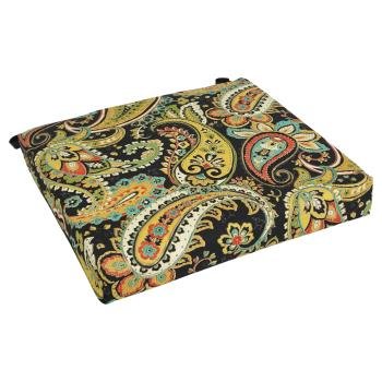 20-inch by 19-inch Patterned Outdoor Spun Polyester Chair Cushion. Picture 3
