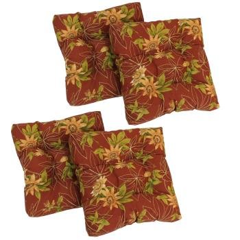 19-inch Squared Patterned Spun Polyester Tufted Dining Chair Cushions (Set of 4). Picture 2
