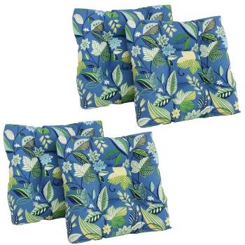 19-inch Squared Patterned Spun Polyester Tufted Dining Chair Cushions (Set of 4). Picture 2