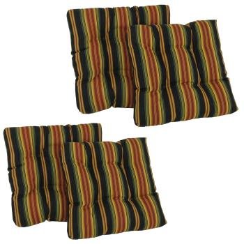 19-inch Squared Patterned Spun Polyester Tufted Dining Chair Cushions (Set of 4). Picture 2