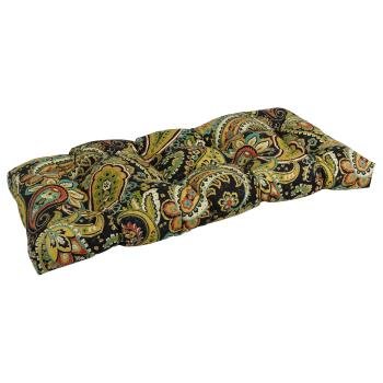 42-inch by 19-inch Squared Patterned Spun Polyester Tufted Loveseat Cushion. Picture 3