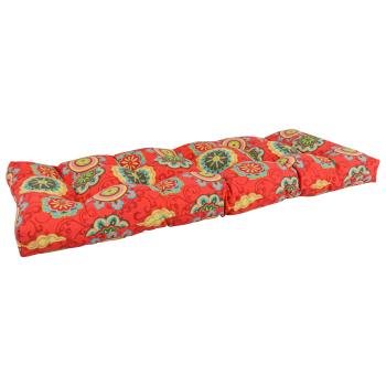 46-inch by 19-inch Tufted Patterned Outdoor Spun Polyester Loveseat Cushion. Picture 4