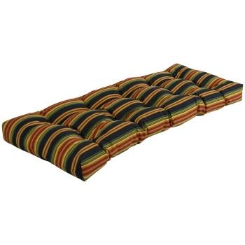 51-inch by 19-inch Tufted Patterned Outdoor Spun Polyester Loveseat Cushion. Picture 4