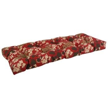 51-inch by 19-inch Tufted Patterned Outdoor Spun Polyester Loveseat Cushion. Picture 4