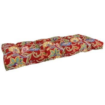 51-inch by 19-inch Tufted Patterned Outdoor Spun Polyester Loveseat Cushion. Picture 4
