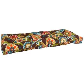 51-inch by 19-inch Tufted Patterned Outdoor Spun Polyester Loveseat Cushion. Picture 4