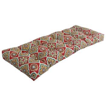 51-inch by 19-inch Tufted Patterned Outdoor Spun Polyester Loveseat Cushion. Picture 4