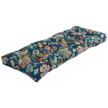 51-inch by 19-inch Tufted Patterned Outdoor Spun Polyester Loveseat Cushion. Picture 4