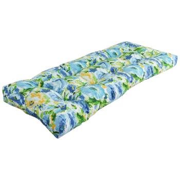 51-inch by 19-inch Tufted Patterned Outdoor Spun Polyester Loveseat Cushion. Picture 4