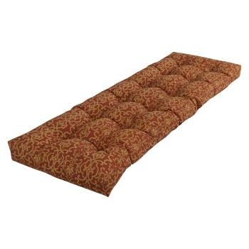 55-inch by 19-inch Tufted Patterned Outdoor Spun Polyester Loveseat Cushion. Picture 4