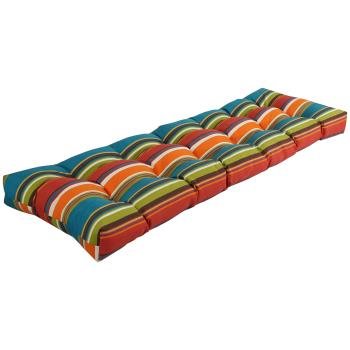 55-inch by 19-inch Tufted Patterned Outdoor Spun Polyester Loveseat Cushion. Picture 4
