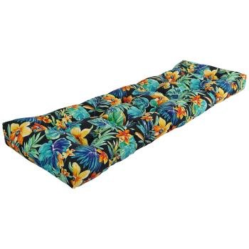 55-inch by 19-inch Tufted Patterned Outdoor Spun Polyester Loveseat Cushion. Picture 4