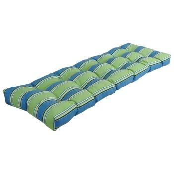 60-inch by 19-inch Tufted Patterned Outdoor Spun Polyester Loveseat Cushion. Picture 4