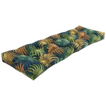 60-inch by 19-inch Tufted Patterned Outdoor Spun Polyester Loveseat Cushion. Picture 4