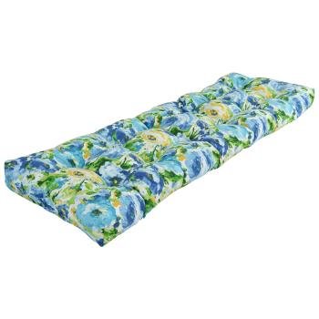 60-inch by 19-inch Tufted Patterned Outdoor Spun Polyester Loveseat Cushion. Picture 4