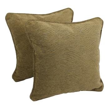 18-inch Patterned Jacquard Chenille Square Throw Pillows (Set of 2). Picture 2