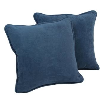 18-inch Double-corded Solid Microsuede Square Throw Pillows (Set of 2). Picture 3