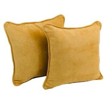 18-inch Double-corded Solid Microsuede Square Throw Pillows (Set of 2). Picture 2