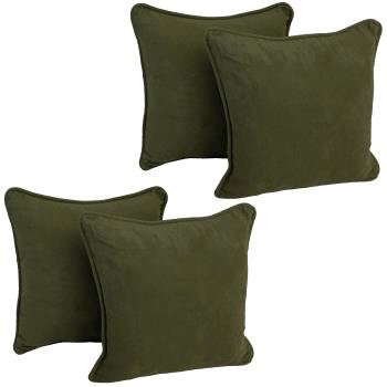 18-inch Double-corded Solid Microsuede Square Throw Pillows (Set of 4). Picture 2